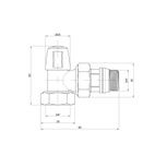 Кран радиаторный Icma 3/4" с антипротечкой угловой без ручки (№805+940)