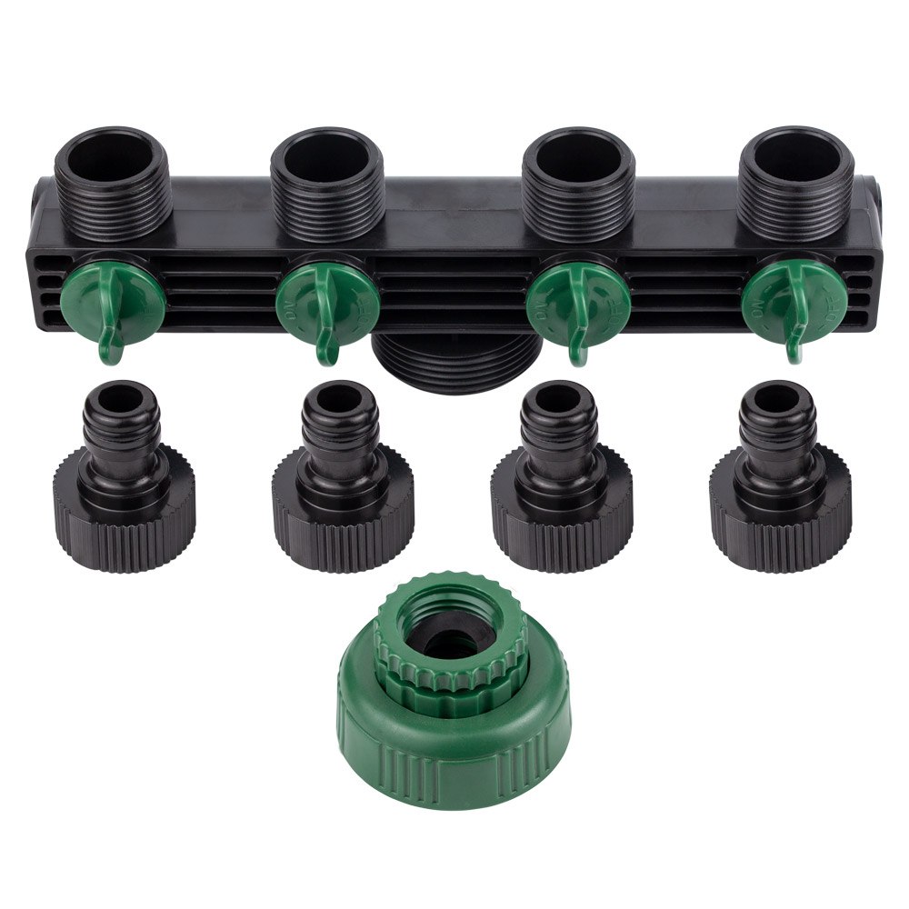 Кран розподільний Grad з адаптерами 1/2" 4-е виходу в/р 1/2" х 3/4" (ABS)