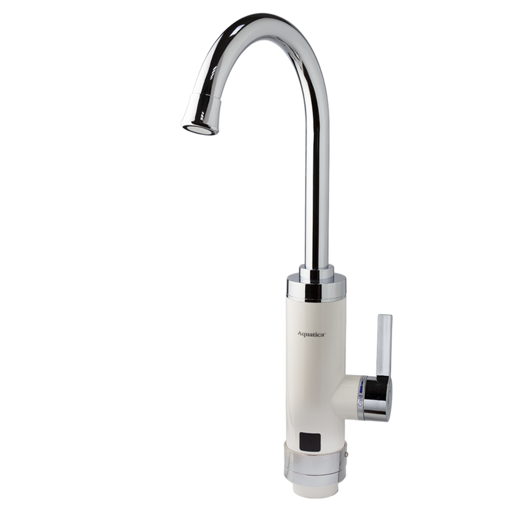 Кран-водонагрівач проточний для кухні Aquatica HZ 3.0кВт 0.4-5бар гусак вухо на гайці (W)