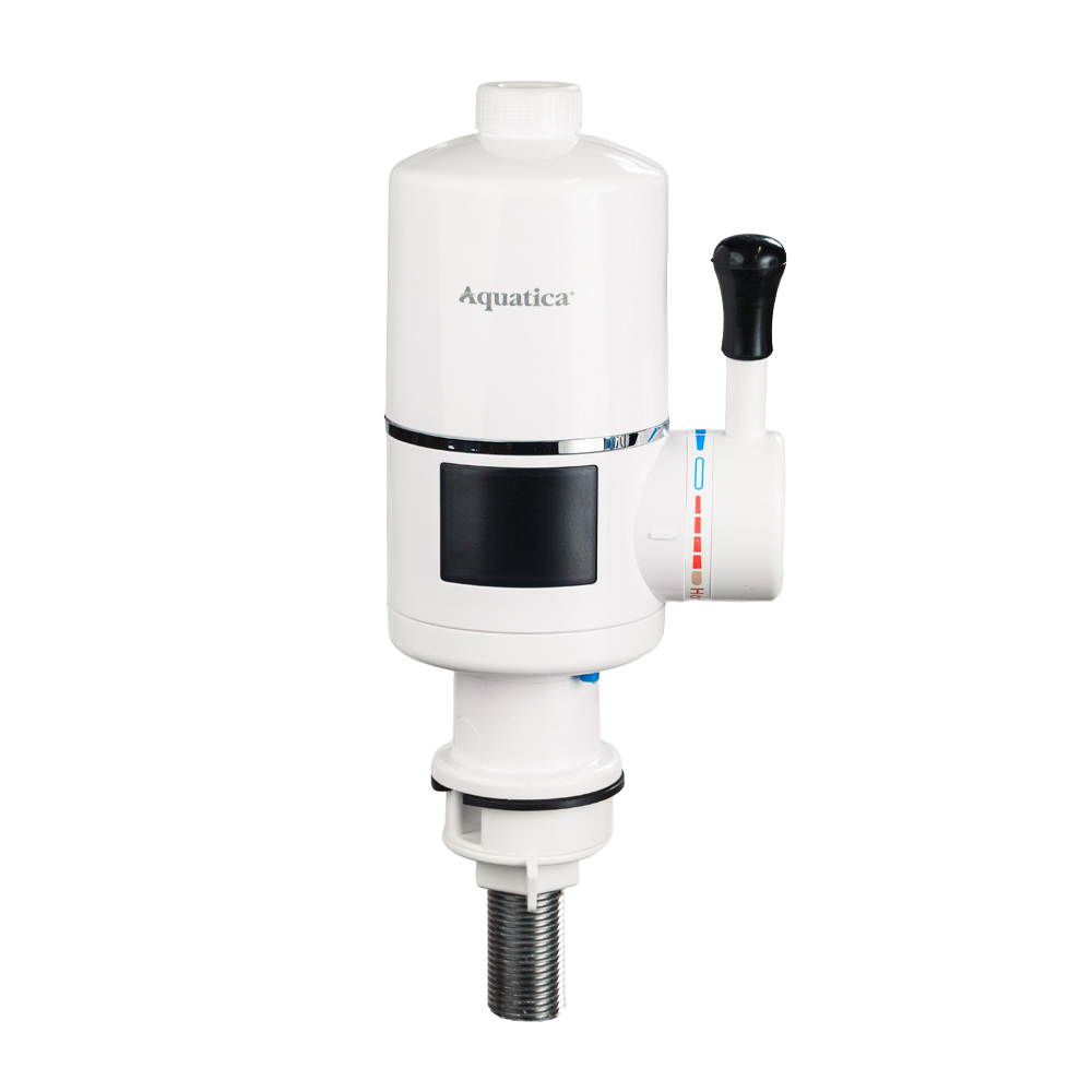 Кран-водонагрівач проточний для кухні Aquatica s96 3.3кВт вилив вухо на гайці з дисплеєм і термостатом