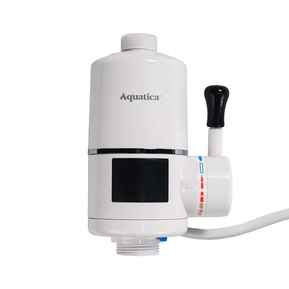 Кран-водонагрівач проточний для кухні Aquatica s96 3.3кВт вилив вухо на гайці з індикатором і термостатом