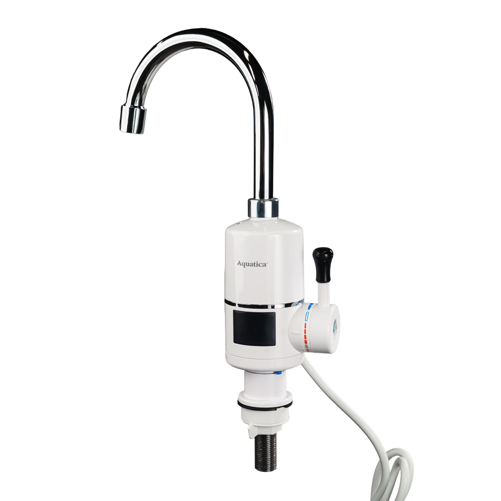Кран-водонагрівач проточний для кухні Aquatica s96 3.3кВт вилив вухо на гайці з індикатором і термостатом