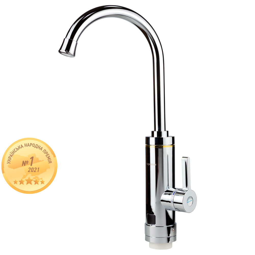 Кран-водонагрівач проточний для кухні Aquatica HZ 3.0кВт 0.4-5бар гусак вухо на гайці (C)