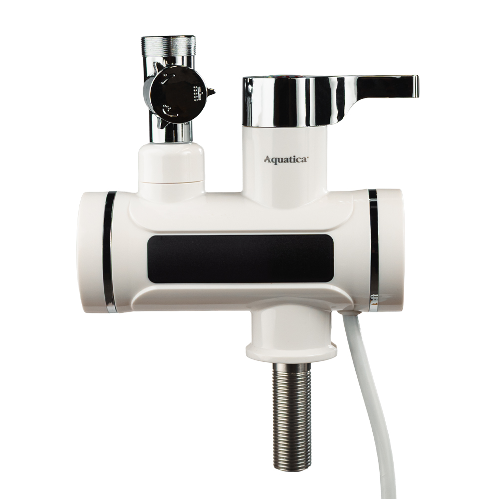 Кран-водонагрівач проточний для ванни Aquatica s92 3.3кВт вилив вухо на гайці з дисплеєм і термостатом