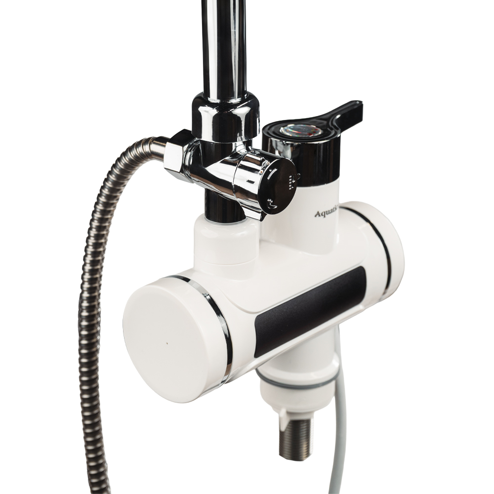 Кран-водонагрівач проточний для ванни Aquatica s92 3.3кВт вилив вухо на гайці з дисплеєм і термостатом