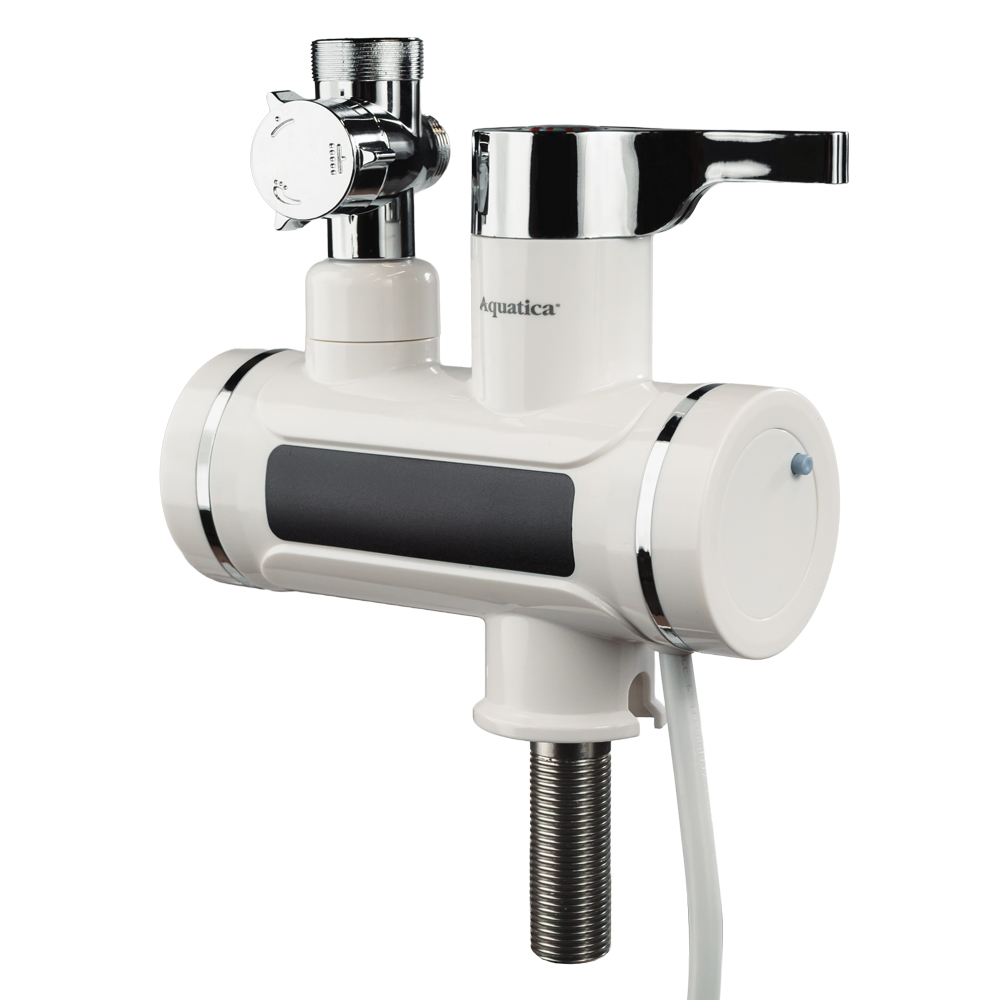 Кран-водонагрівач проточний для ванни Aquatica s92 3.3кВт вилив вухо на гайці з дисплеєм і термостатом