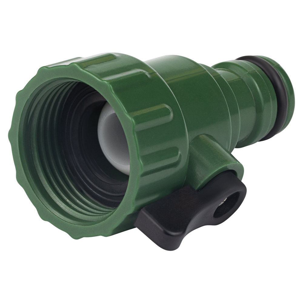 Кран запорный Grad в/р 3/4" с адаптером на коннектор 1/2" (ABS)