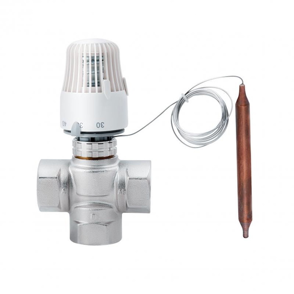 Кран смесительный трехходовой Thermo Alliance Standart 1" М30х1,5 с термоголовкой (SF362W25)