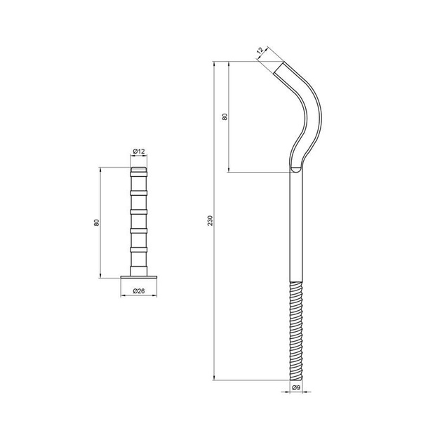 Крепеж Thermo Alliance Standart на алюминиевый радиатор 9 х 230 мм (SD112230)