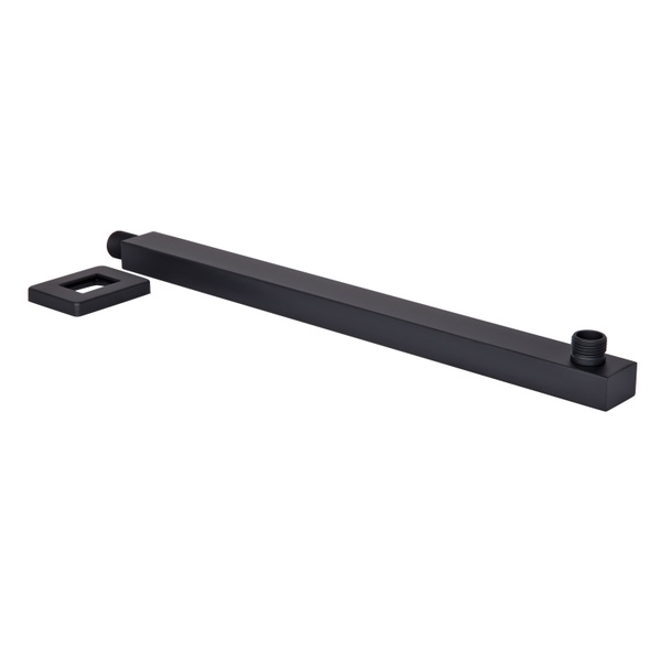 Кронштейн для верхнього душу Qtap Trubice 400 мм прямокутний Black Matt (QTTRU120BLM45929)