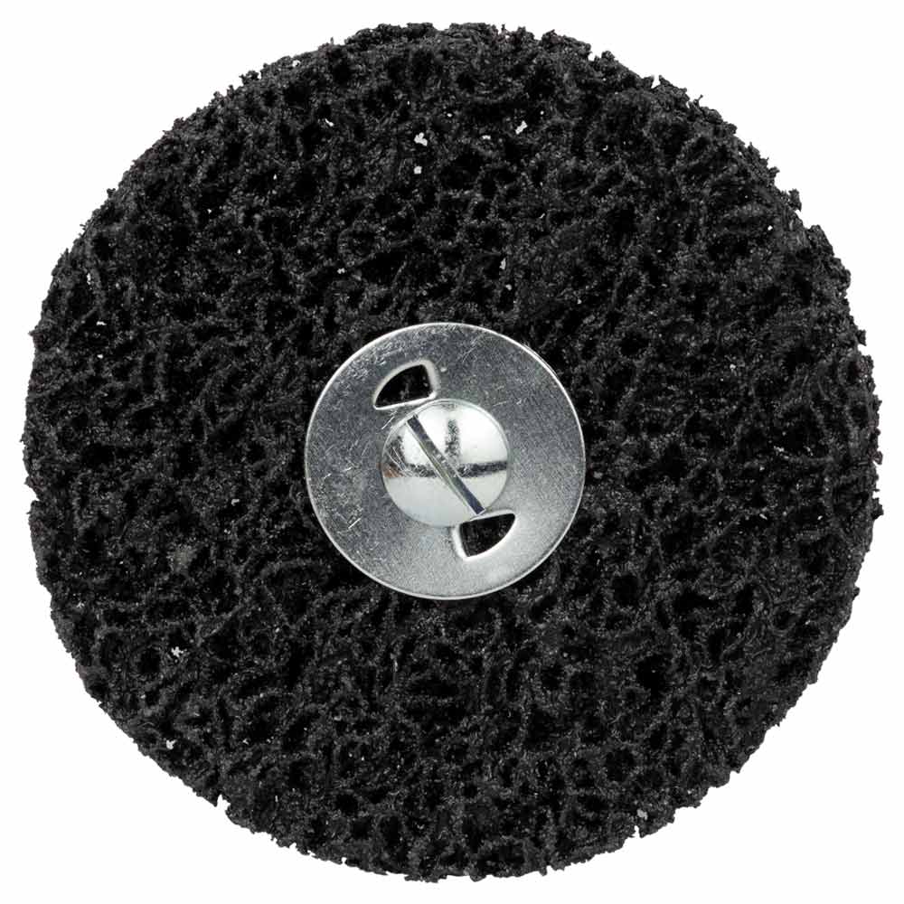 Круг зачисний Sigma з нетканого абразиву (корал) Ø100 мм з тримачем чорний м'який