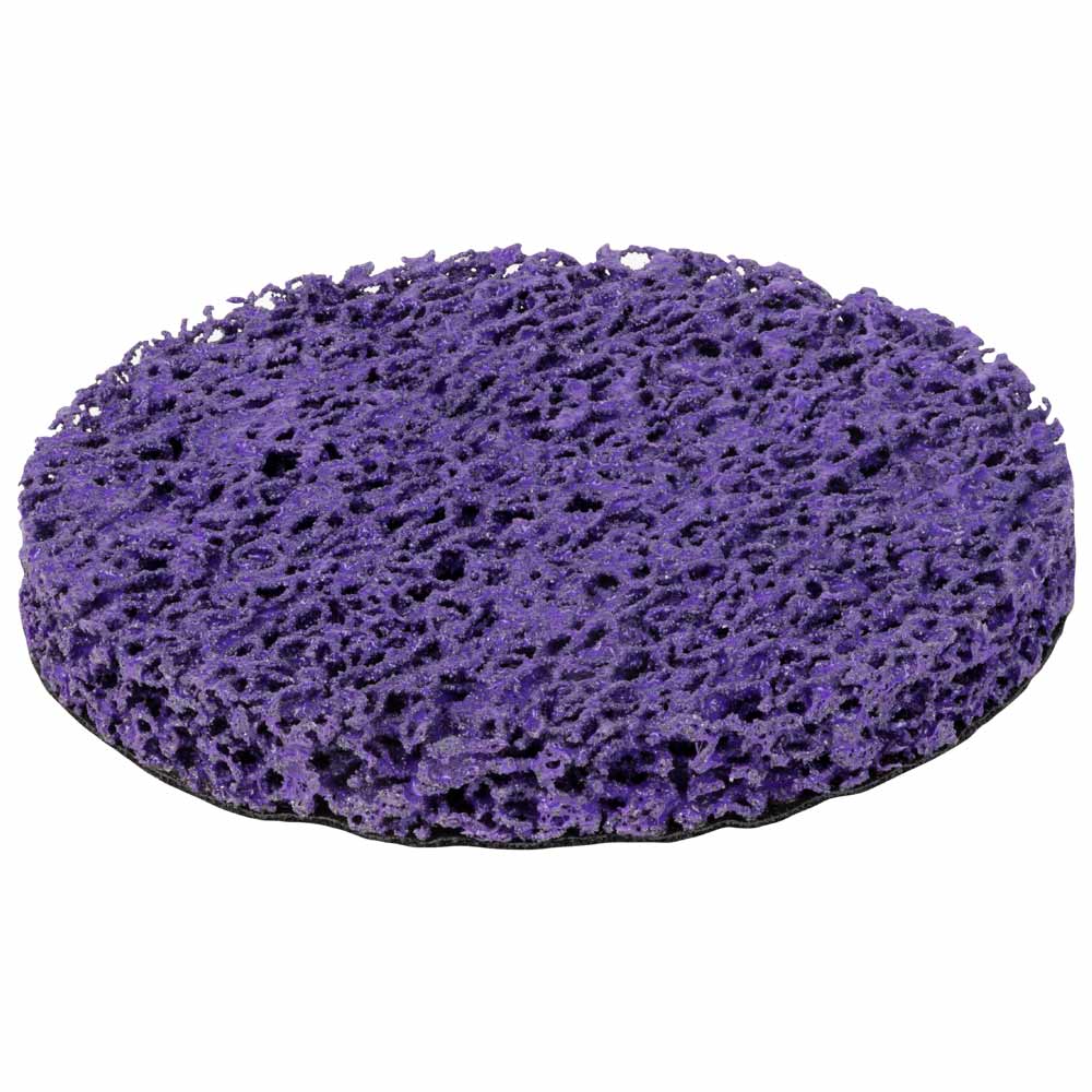Круг зачисний Sigma з нетканого абразиву (корал) Ø125 мм на липучці фіолетовий жорсткий