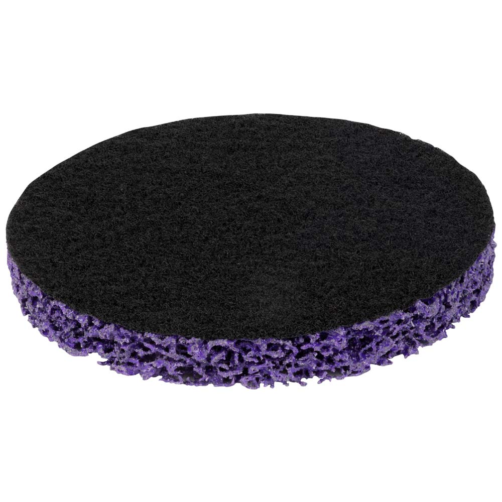 Круг зачисний Sigma з нетканого абразиву (корал) Ø125 мм на липучці фіолетовий жорсткий