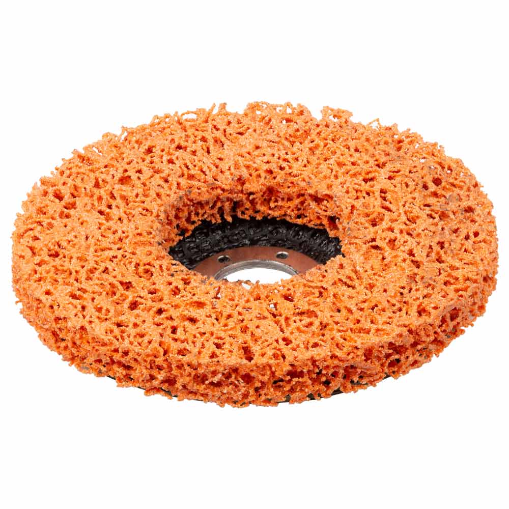 Круг зачисний Sigma з нетканого абразиву (корал) Т27 Ø125 x 22.23 мм помаранчевий жорсткий