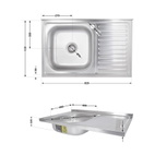 Кухонная мойка Brinex 5080-L 0,6 мм Satin (BRIN5080LSAT06)