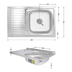 Кухонная мойка Brinex 5080-R 0,6 мм Satin (BRIN5080RSAT06)
