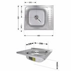 Кухонная мойка Brinex 6050-R 0,6 мм Satin (BRIN6050RSAT06)