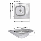 Кухонная мойка Brinex 6060-L 0,6 мм Satin (BRIN6060LSAT06)