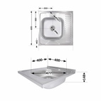 Кухонная мойка Brinex 6060-R 0,6 мм Satin (BRIN6060RSAT06)