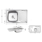 Кухонная мойка Brinex 7848 0,8 мм Satin (BRIN7848SAT08)