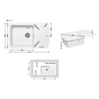 Кухонная мойка Lidz 770x490/200 WHI-01 (LIDZWHI01770490200)