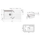 Кухонная мойка Lidz 860х500/240 WHI-01 (LIDZWHI01860500240)