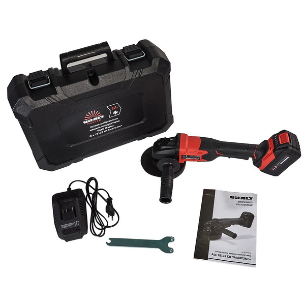 Угловая шлифовальная машина аккумуляторная Vitals Master ALs 18125 Kit SmartLine+ 125 мм