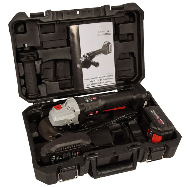 Угловая шлифовальная машина аккумуляторная Vitals Professional ALs 18125v BS Kit SmartLine+ 125 мм