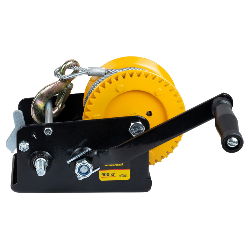 Лебедка ручная Sigma барабанная стальной трос 10 м х 5 мм, 900 кг