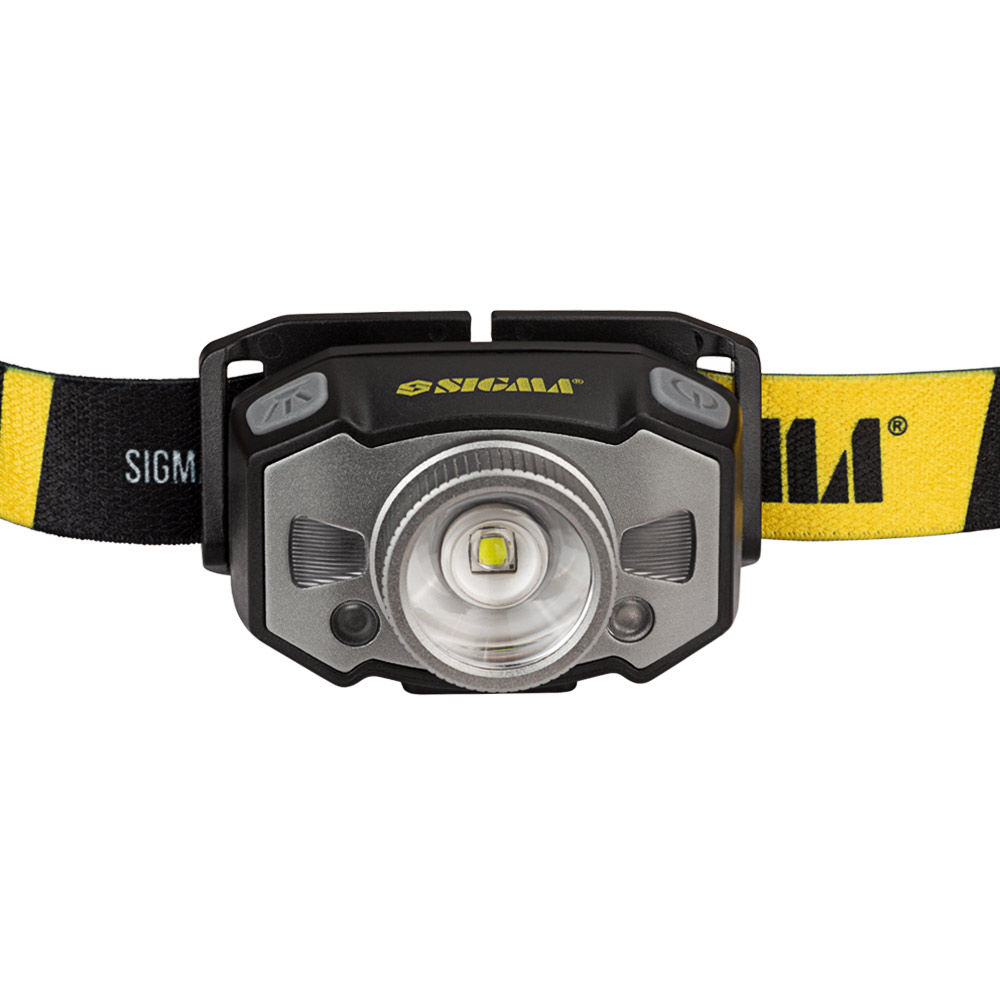 LED фонарь Sigma налобный аккумуляторный 300 Лм 1200 мАч с сенсором и фокусировкой