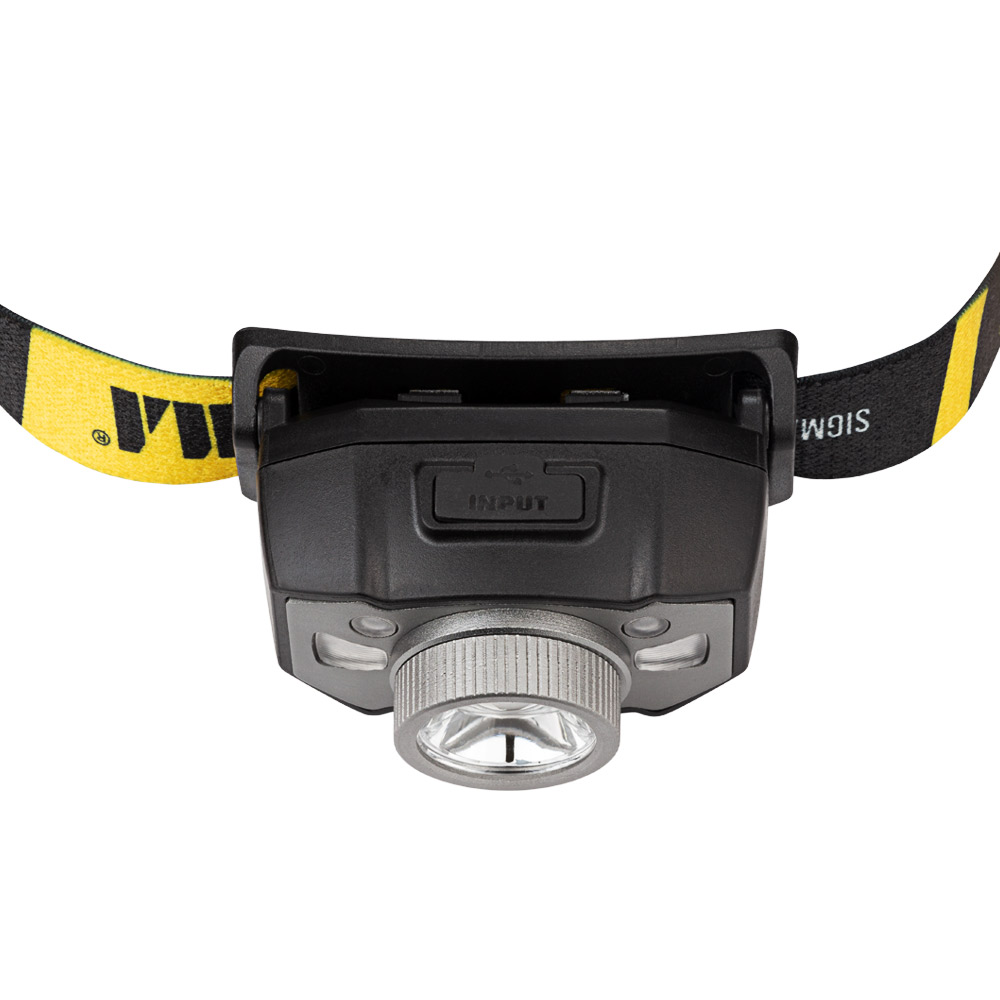 LED фонарь Sigma налобный аккумуляторный 300 Лм 1200 мАч с сенсором и фокусировкой