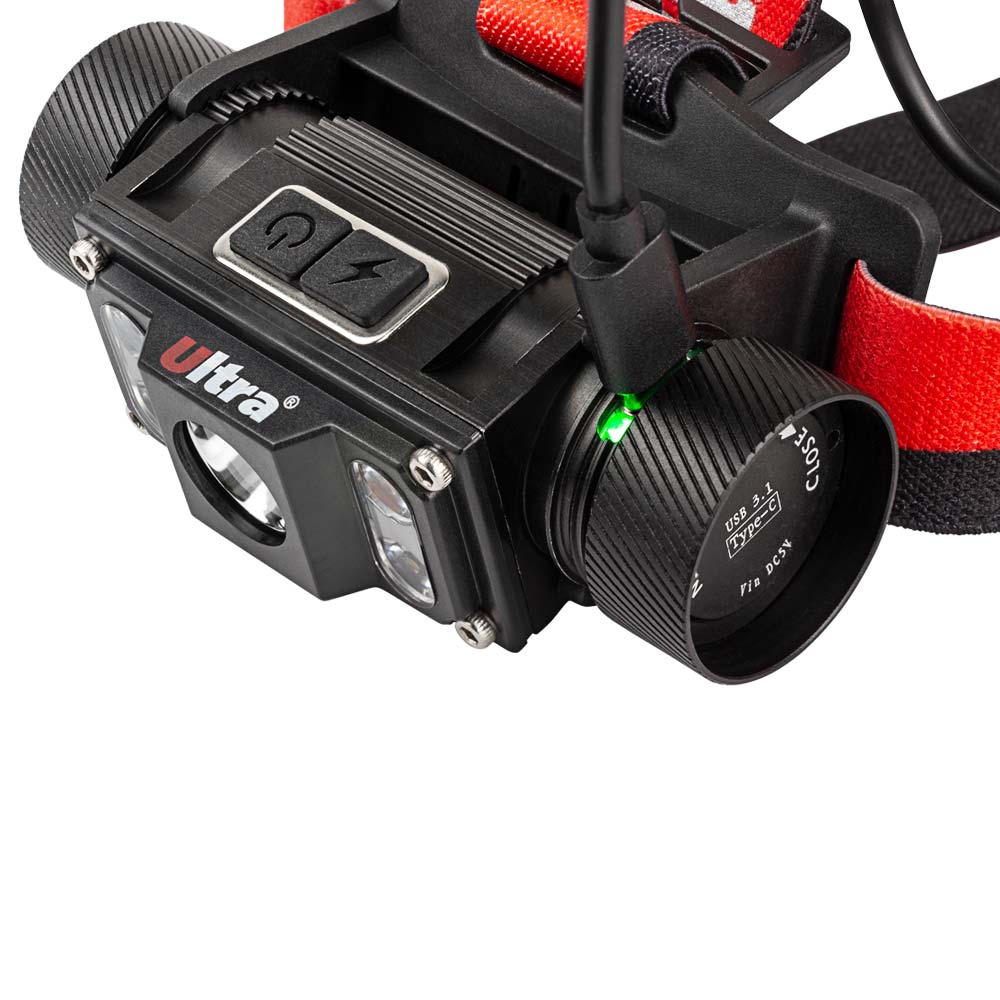 LED ліхтар Ultra налобний акумуляторний 1000 Лм Li-ion 21700 4000 мАг