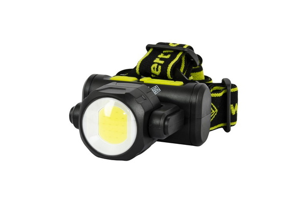 Фонарь налобный двухсторонний Wertvoll 4 режима СREE LED/COB LED IP44 Li-ion 1200 mAh/t 8000 K/130 lum ABS RX-8012