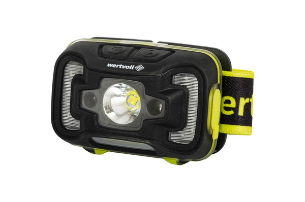 Фонарь налобный Wertvoll 6 режимов датчик движения СREE LED/RED LED/COB LED IP65 Li-pol 1800 mAh/t 6500 K/260 lum ABS RX-8015
