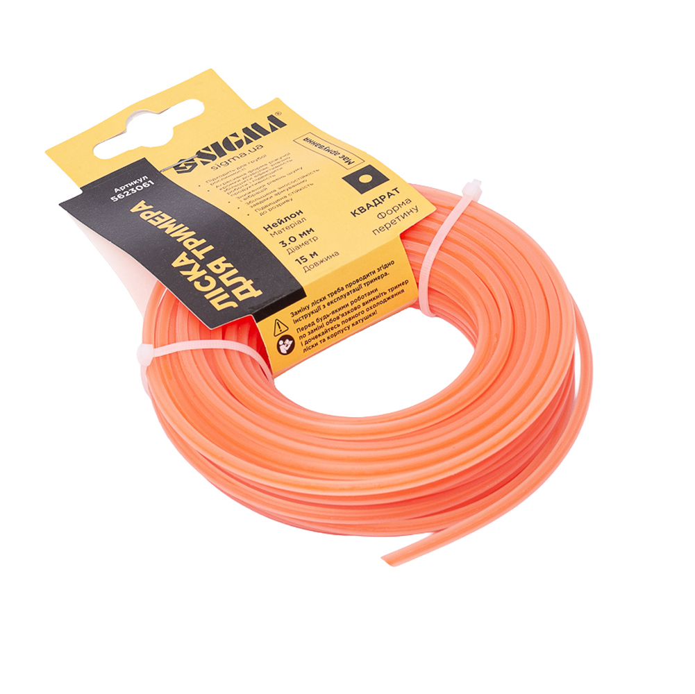 Ліска Sigma для тримера армований квадрат Ø3.0 мм 15 м