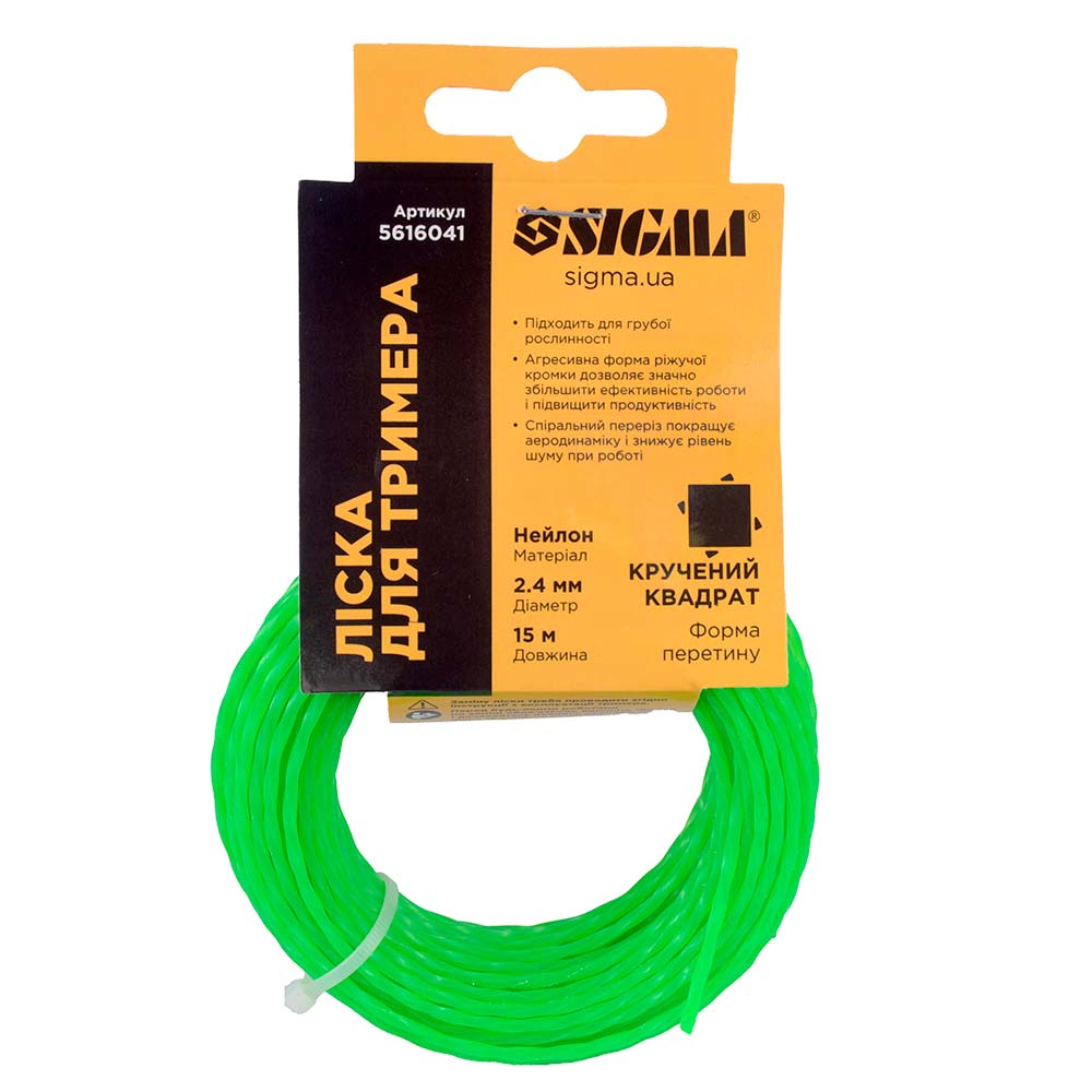 Ліска Sigma для тримера кручений квадрат Ø2.4 мм 15 м