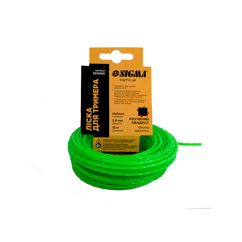 Ліска Sigma для тримера кручений квадрат Ø3.0 мм 15 м