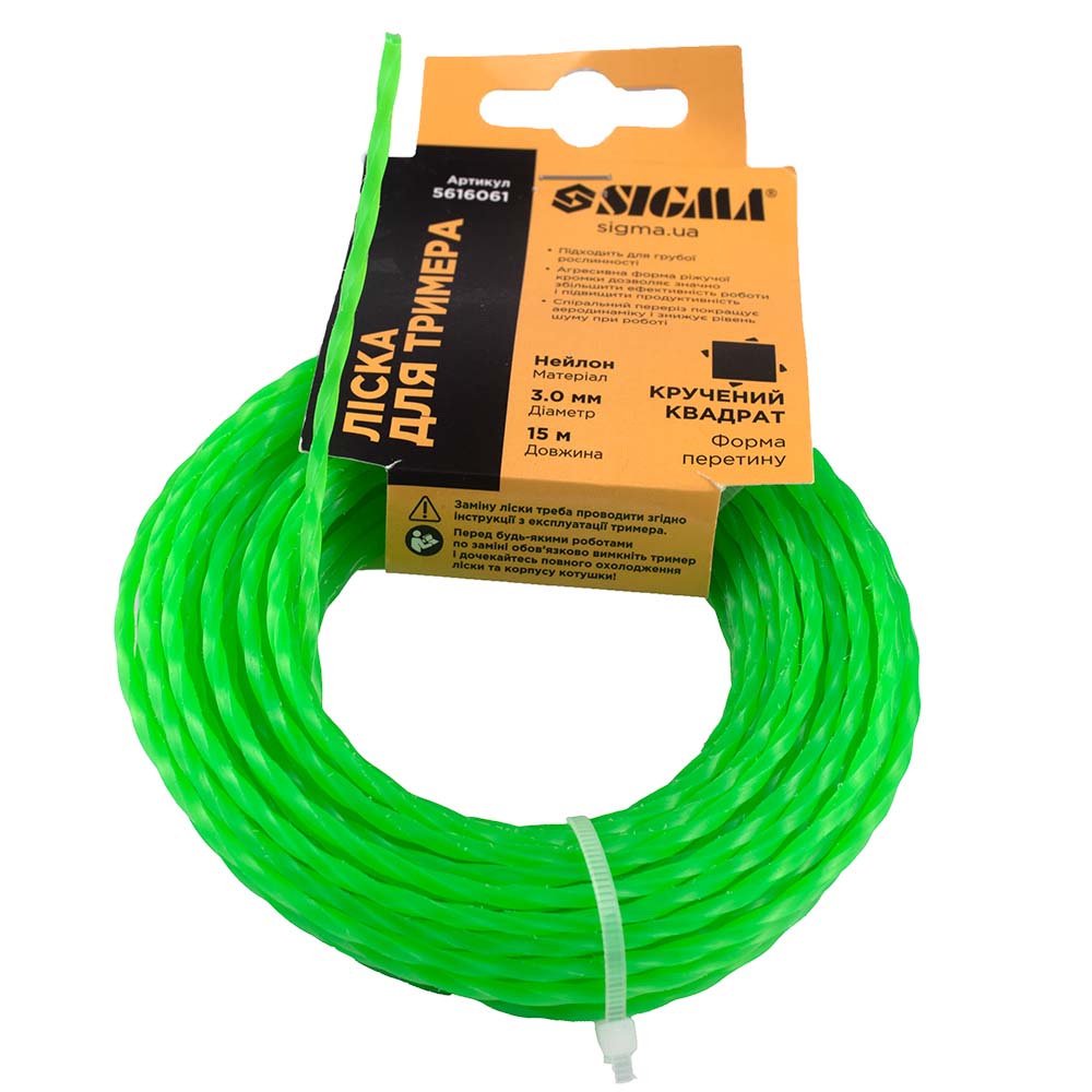 Ліска Sigma для тримера кручений квадрат Ø3.0 мм 15 м