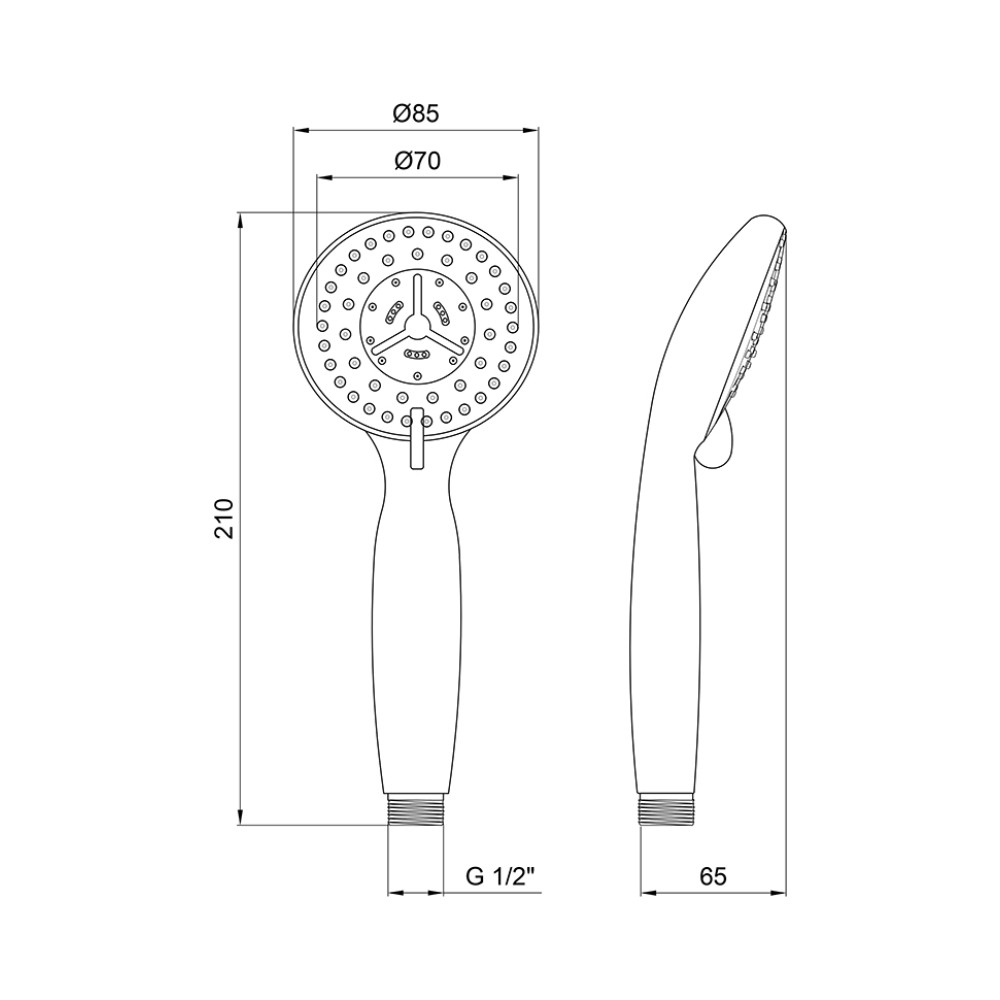 Лійка для ручного душу Лейки Lidz Niagara 04 85 мм округла Chrome (LDNIA04CRM22033)