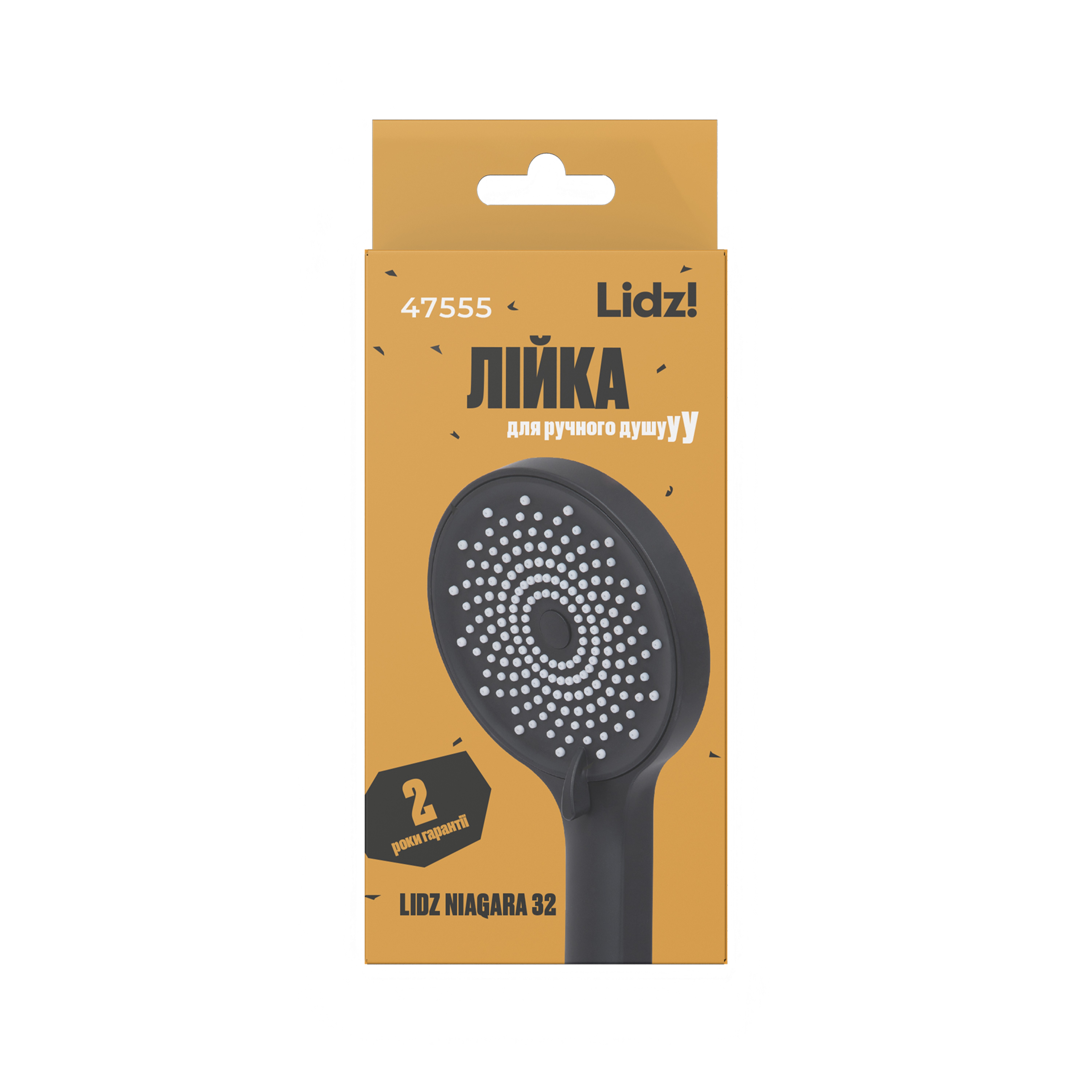 Лейка для ручного душа Lidz Niagara 32 120 мм округлая Matt Black (LDNIA32BLM47555)