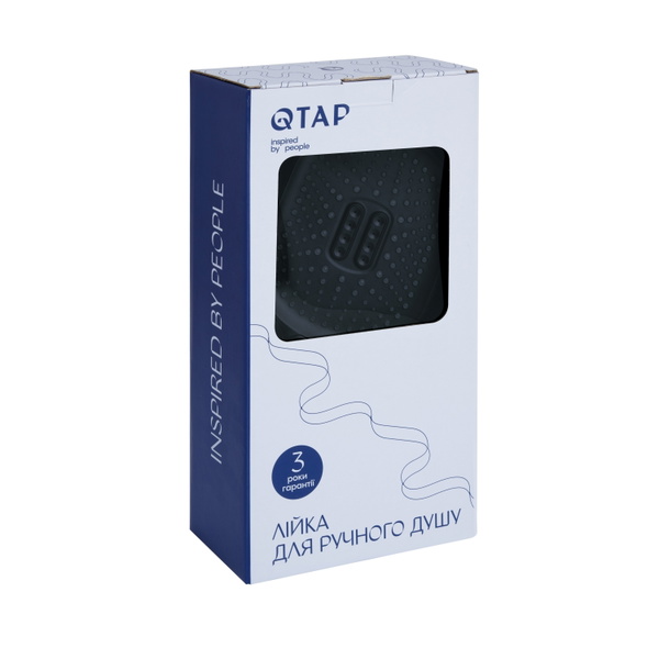 Лійка для ручного душу Qtap Rucni 140*110 мм Black Matt (QTRUC125BLM45961)