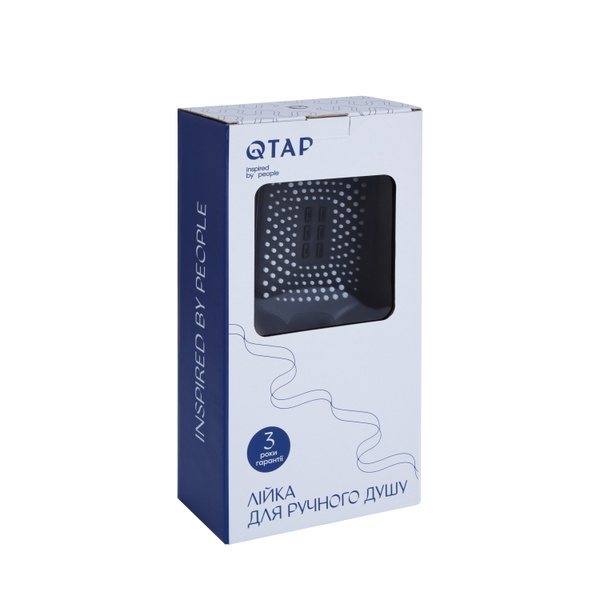 Лійка для ручного душу Qtap Rucni 140x110 мм прямокутна Black Matt (QTRUC125BLM45955)