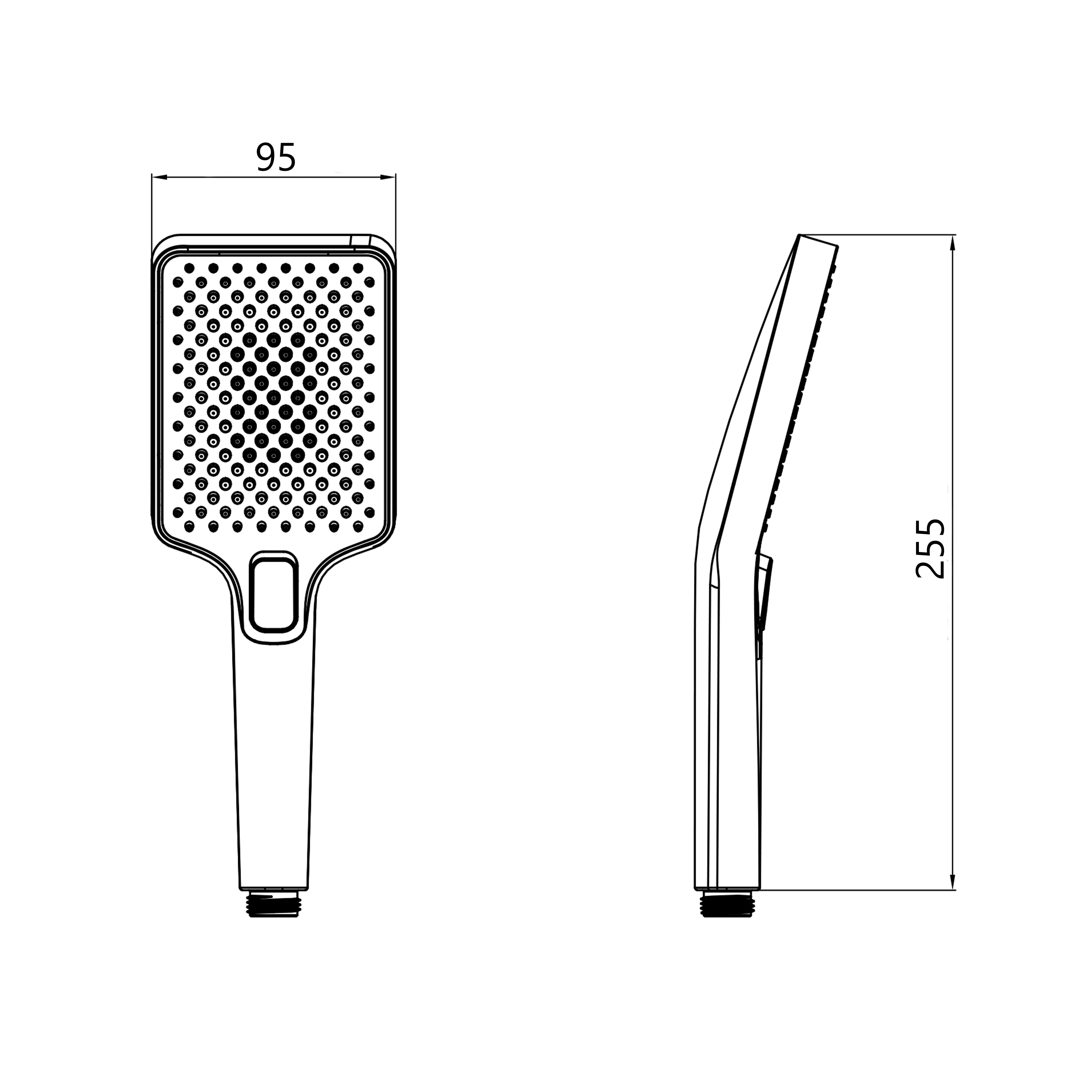 Лійка для ручного душу Qtap Rucni 140x95 мм прямокутна Black Matt (QTRUC125BLM45959)