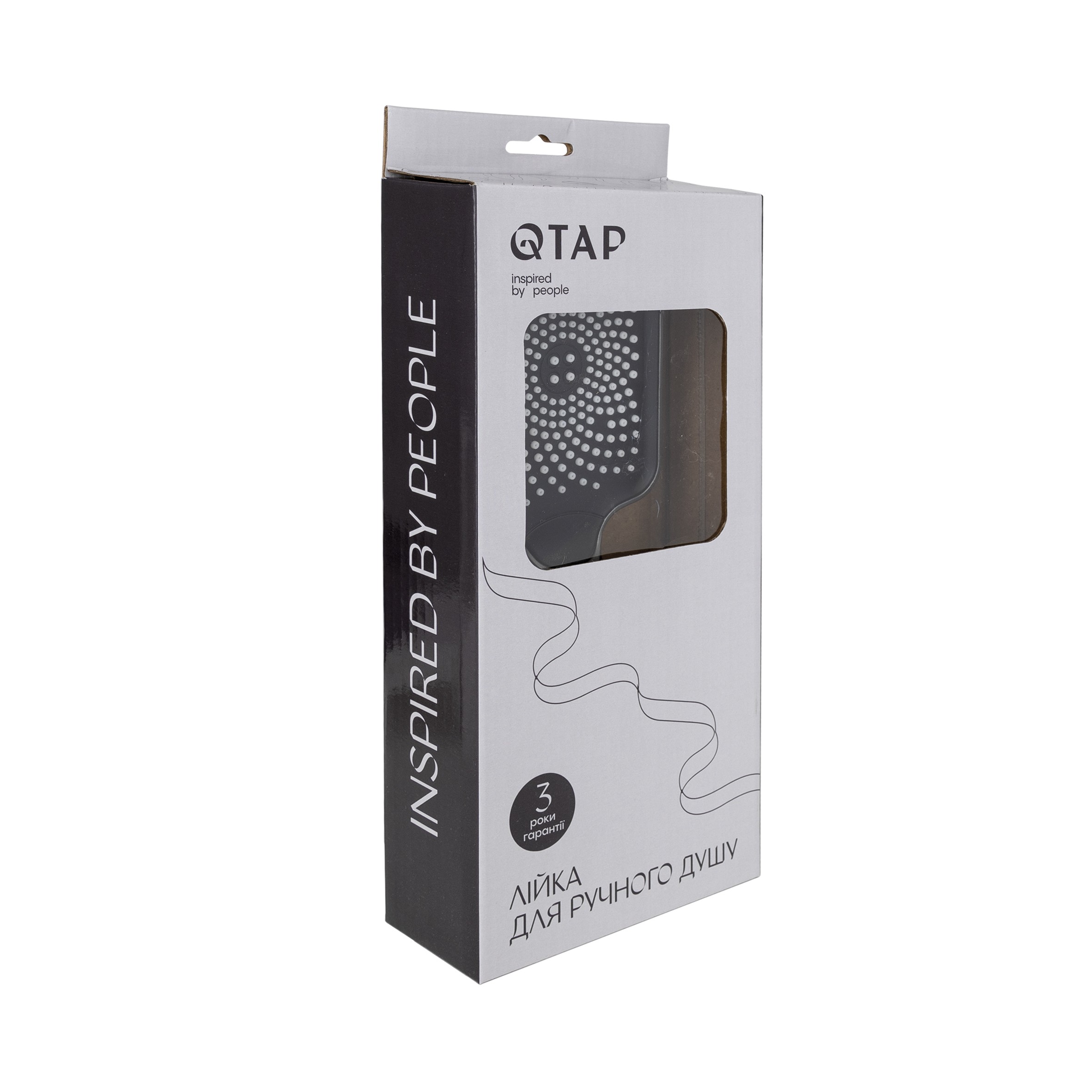Лійка для ручного душу Qtap Rucni 145x90 мм прямокутна Graphite (QTRUCA145S1GRP)