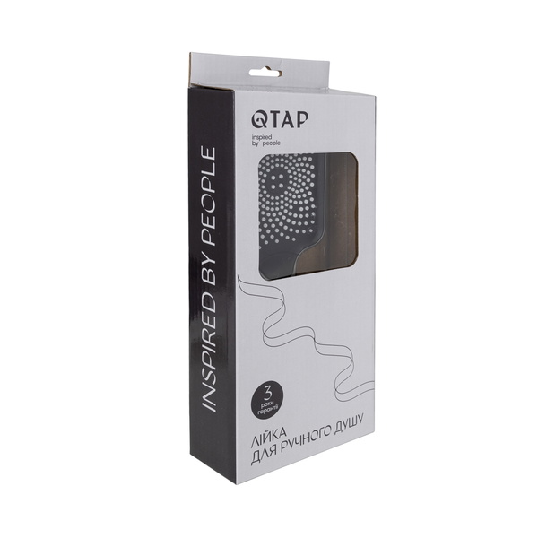 Лійка для ручного душу Qtap Rucni 145x90 мм прямокутна Graphite (QTRUCA145S1GRP)