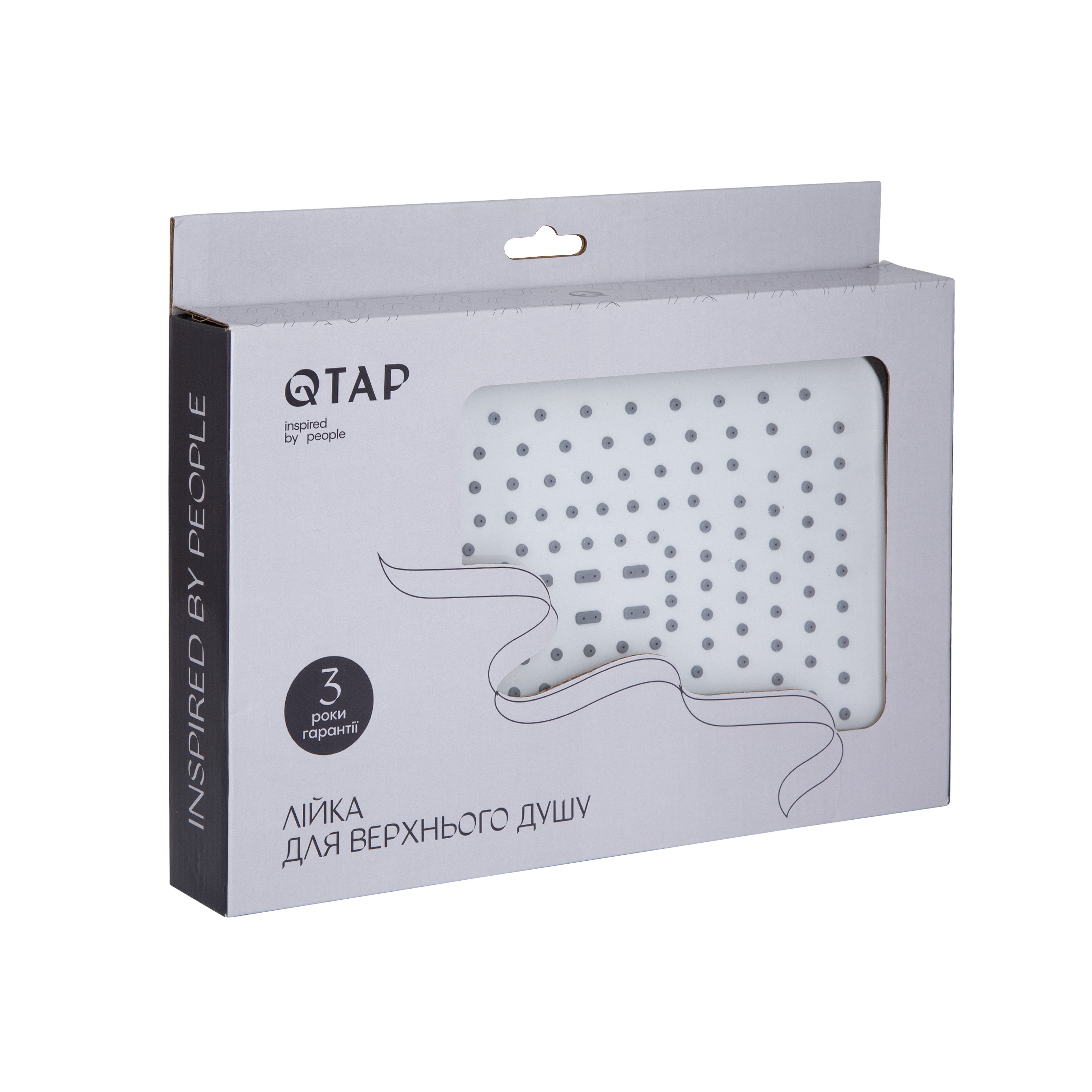 Лійка для верхнього душу Qtap Hlavova 260x180 мм прямокутна Chrome/White (QTHLA107CRM45785)