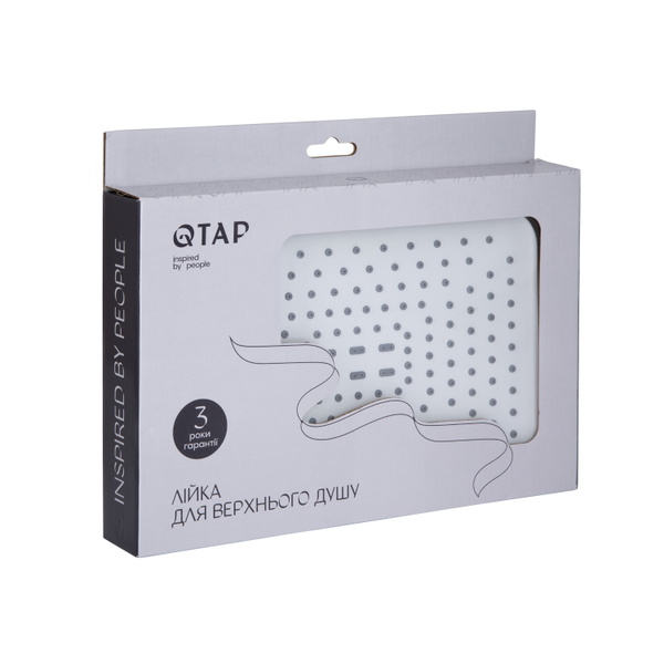 Лійка для верхнього душу Qtap Hlavova 260x180 мм прямокутна Chrome/White (QTHLA107CRM45785)