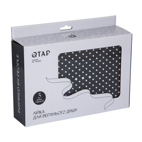 Лійка для верхнього душу Qtap Hlavova 300x200 мм прямокутна Black Matt (QTHLA107BLM45783)