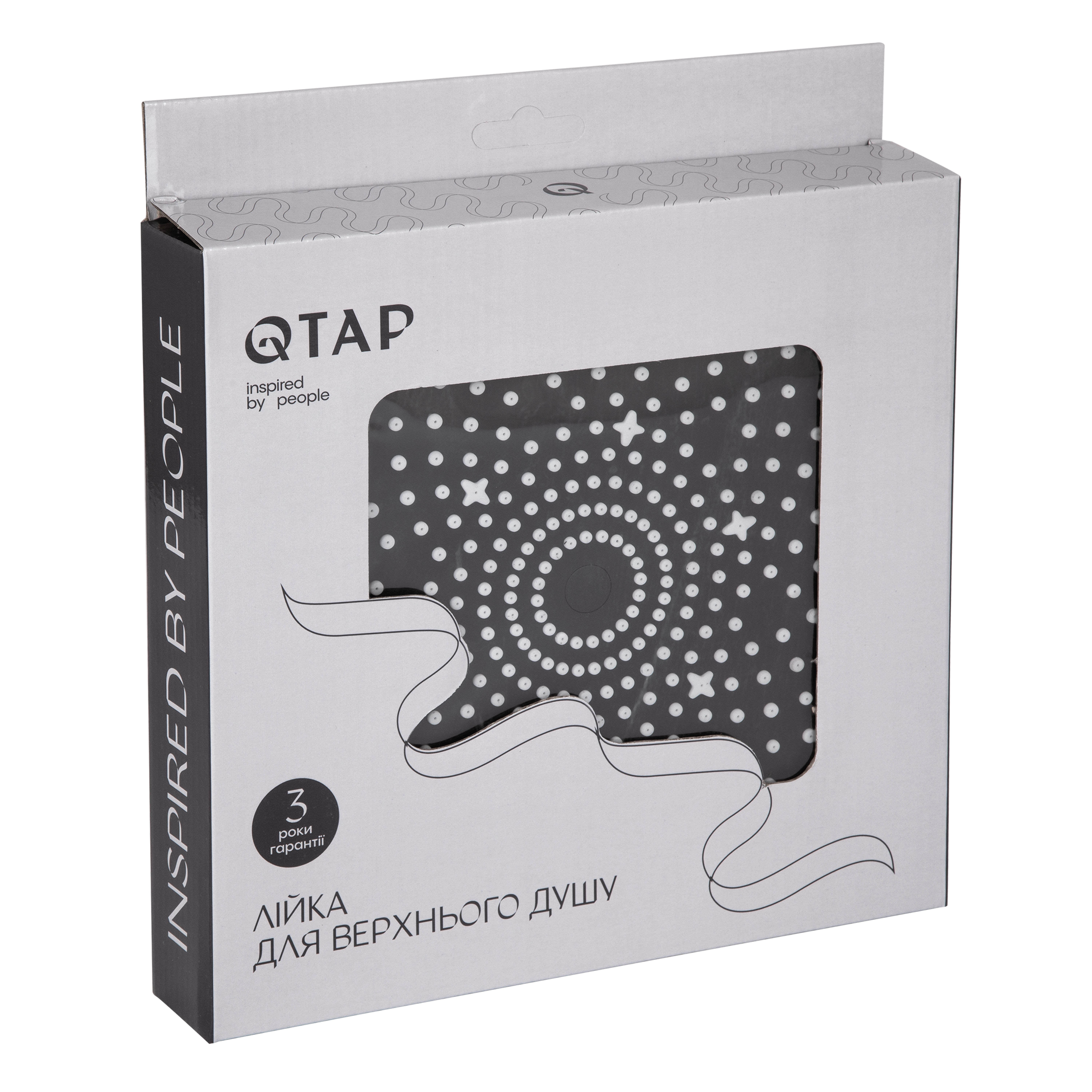 Лійка для верхнього душу Qtap Hlavova D 230 мм округла Black Matt (QTHLA107BLM45788)