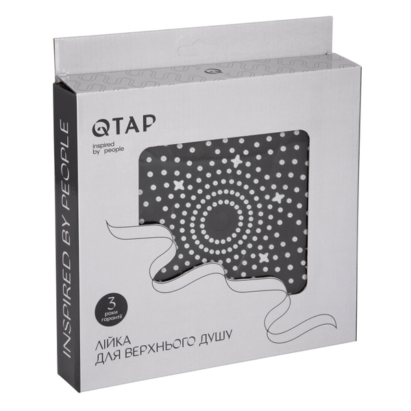 Лійка для верхнього душу Qtap Hlavova D 230 мм округла Black Matt (QTHLA107BLM45788)